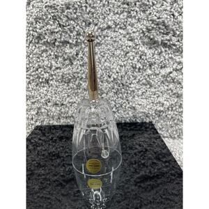 Princess House Genuine Lead Crystal Clear Glass Bell Gold Plated Handle